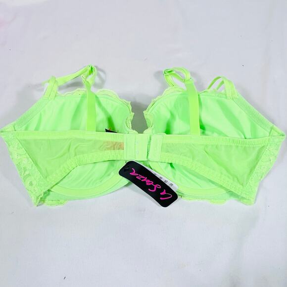 La Senza Bra Lot 2 Size 34DD Neon Green Pink Padded Underwire Push Up Lace New - Picture 11 of 13